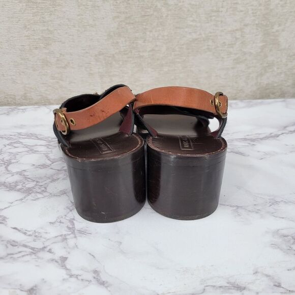 Marc Jacobs Y2K Chunky Heeled Pony Hair Leather Sandals Crystal Rhinestones - Picture 5 of 12